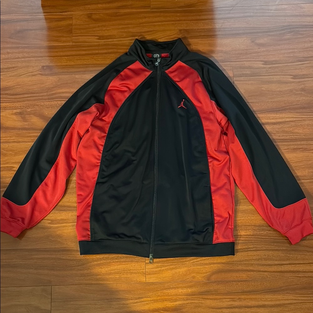 Men's Black and Red Jordan Sweatsuit Jacket